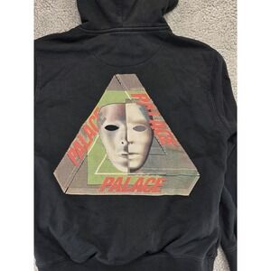 PALACE SKATEBOARDS TRI TEX Mask  HOODIE SWEATSHIRT TRI FERG BLACK Size Medium